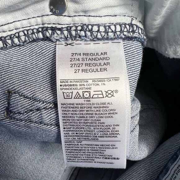 Gap High Rise Stride Wide Leg Cargo Jeans Light Wash Size 27 (4) - Picture 9 of 13